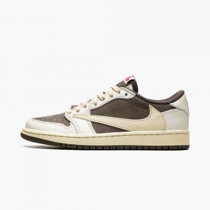 Nike AIR JORDAN 1 LOW OG “Travis Scott _ Reverse Mocha” DM7866-162 Sail/University Red-ridgerock | 9251ITKSW