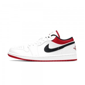 Nike AIR JORDAN 1 LOW "White University Red Black" 553558-118 White/University Red/Black | 8746TFCYI
