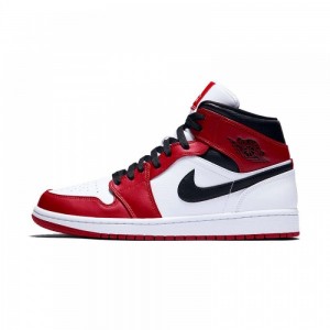 Nike AIR JORDAN 1 MID "CHICAGO" 2020 554724-173 White/Gym Red/Black | 0587AXZJS