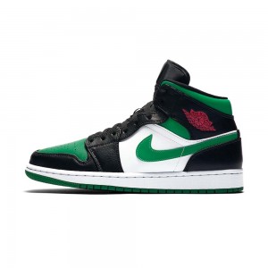 Nike AIR JORDAN 1 MID "Green toe" 554724-067 Pine Green/White/Black/Red | 8564WJHFR