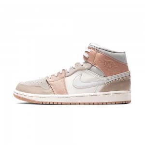 Nike Air Jordan 1 Mid "Milan" CV3044-100 Sail/Light Bone-string-shimmer | 9812KAHVD