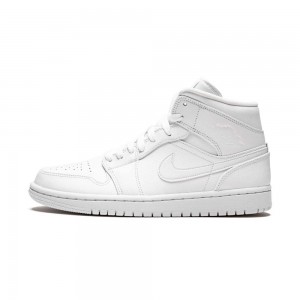 Nike Air Jordan 1 Mid "Triple White" 554724-129 White/White/White | 5932EYMLD