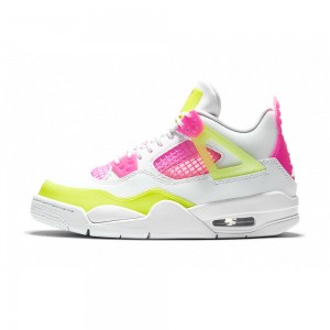 Nike Air Jordan 4 Retro GS "Lemon Venom" CV7808-100 White/Lemon Venom/Pink Blast | 1309ZOJNL