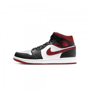 Nike Jordan 1 Mid Gym Red Black White 554724-122 White/Gym Red-black | 1475IOLUE