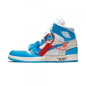 Nike Off-White x Air Jordan 1 Retro High OG "UNC" AQ0818-148 White/Dark Powder Blue-cone | 4071ICGRJ