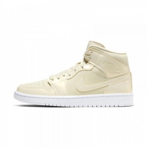 Nike WMNS AIR JORDAN 1 MID "LEMON YELLOW" CK6587-200 Goose Feather Yellow/Lemon Yellow-white | 6259LOJGX