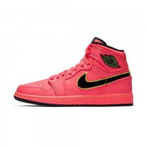 Nike Wmns Air Jordan 1 High Premium "Hot Punch" AQ9131-600 Hot Punch/Black-volt | 0541HKOZT