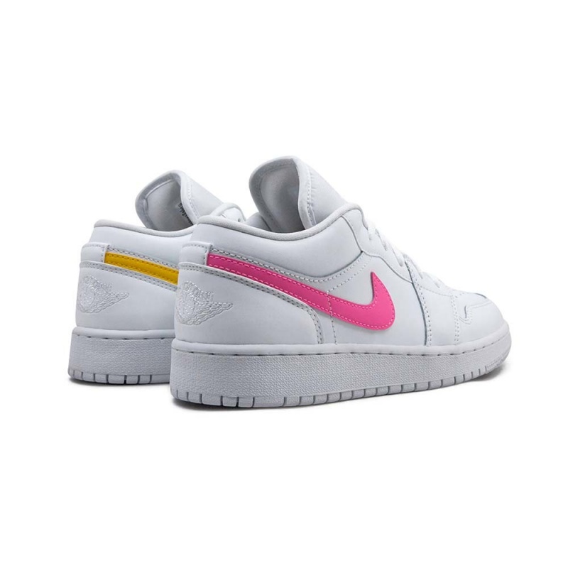 Nike Air Jordan 1 Low (GS) “Multicolor Swoosh” CW7035-100 White/Multi-color/Light Aqua | 4965WPLFK