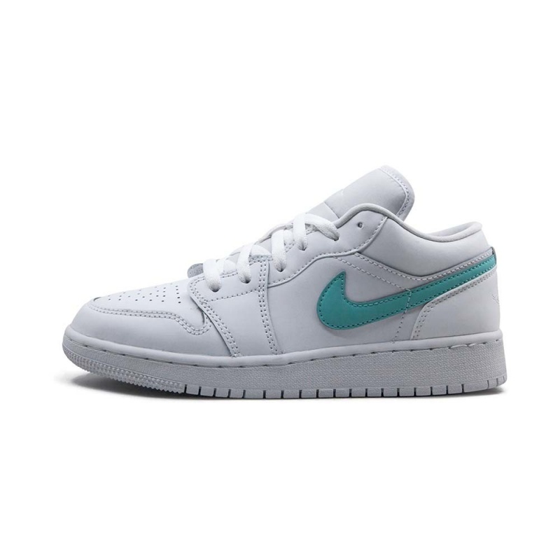 Nike Air Jordan 1 Low (GS) “Multicolor Swoosh” CW7035-100 White/Multi-color/Light Aqua | 4965WPLFK