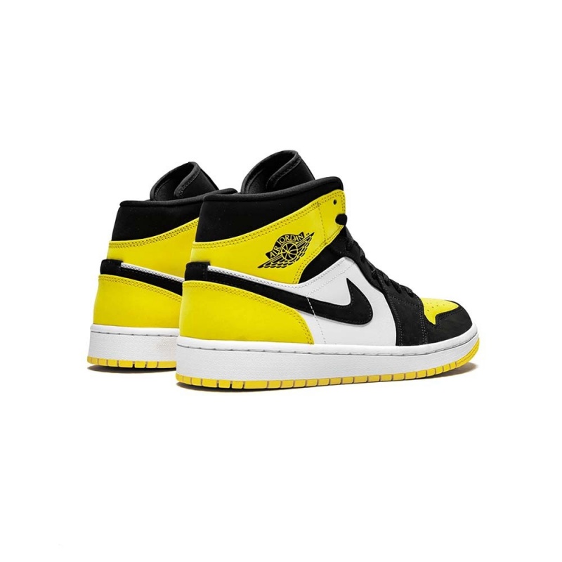 Nike Air Jordan 1 Mid Yellow toe Black 852542-071 Black/Varsity Maize-white | 7549TUKVL