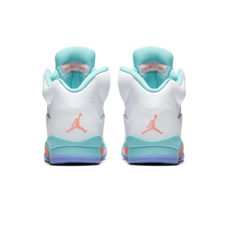 Nike Air Jordan 5 GS “Light Aqua” 440892-100 White/Crimson Pulse-light Aqua | 7104KPWND