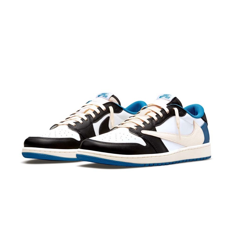Nike Fragment Design x Travis Scott x Air Jordan 1 Retro Low DM7866-140 Blue/White/Black | 2793LPZNJ