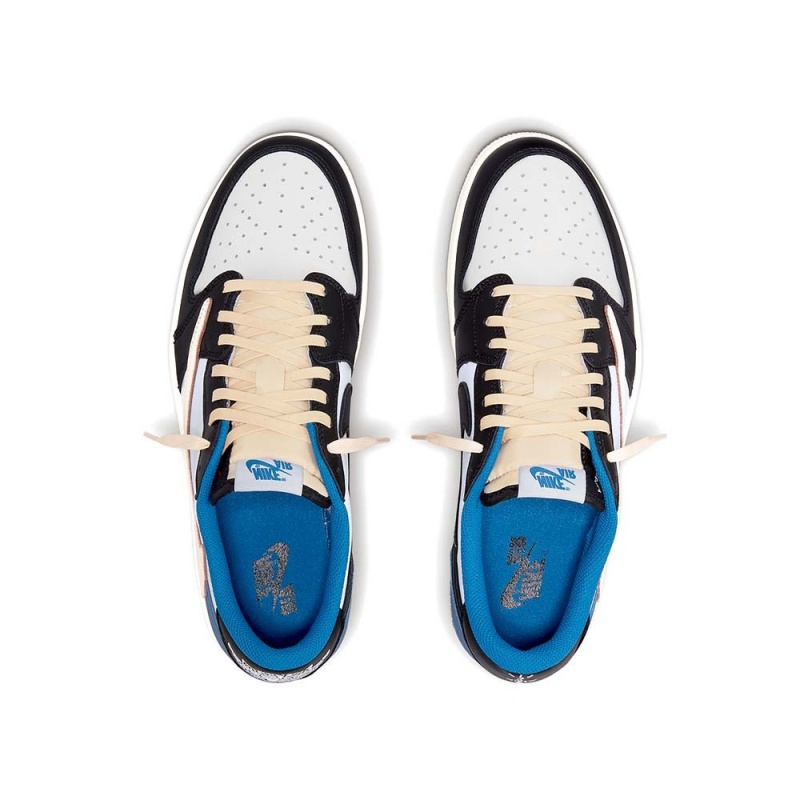 Nike Fragment Design x Travis Scott x Air Jordan 1 Retro Low DM7866-140 Blue/White/Black | 2793LPZNJ