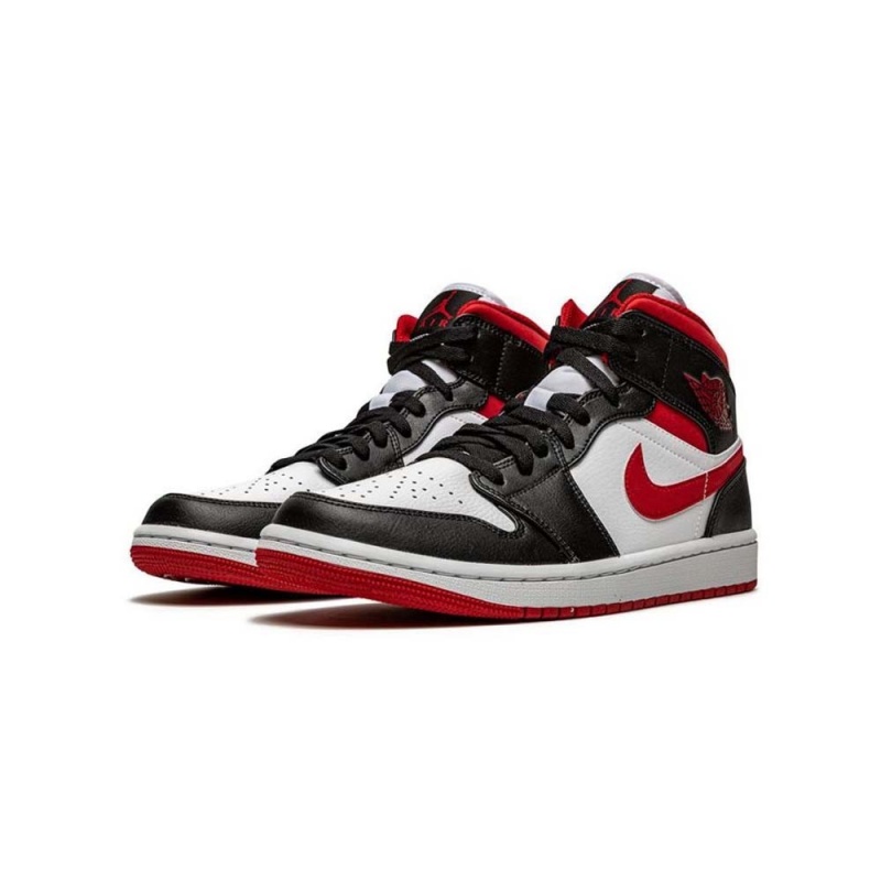 Nike Jordan 1 Mid Gym Red Black White 554724-122 White/Gym Red-black | 1475IOLUE