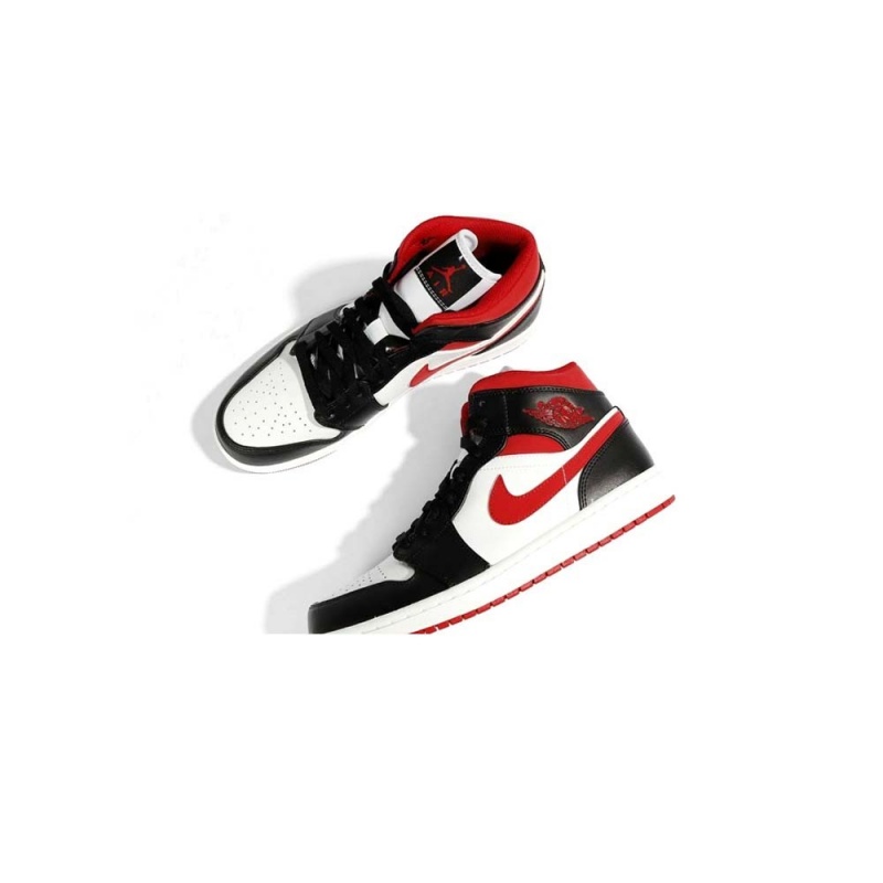 Nike Jordan 1 Mid Gym Red Black White 554724-122 White/Gym Red-black | 1475IOLUE