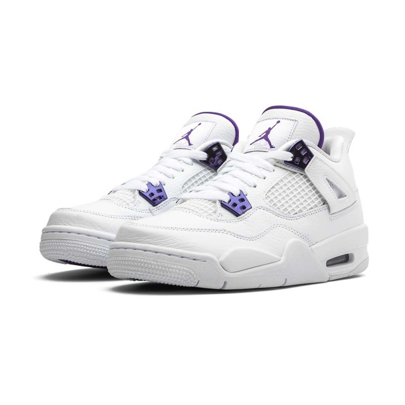 Nike Jordan Air Jordan 4 Retro GS “Metallic Pack – Purple” 408452-115 White/Court Purple-metallic | 5819XINHK