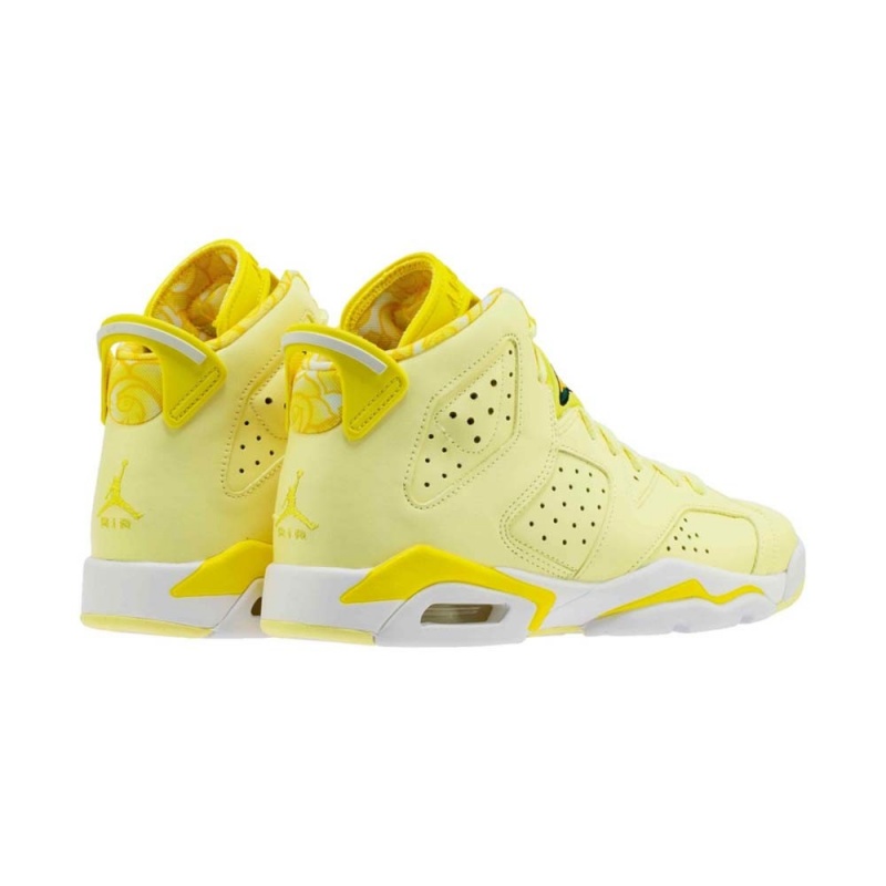 Nike Jordan Air Jordan 6 GS “Floral” 543390-800 Citron Tint/Dynamic Yellow/Black/White | 1230WTJZV