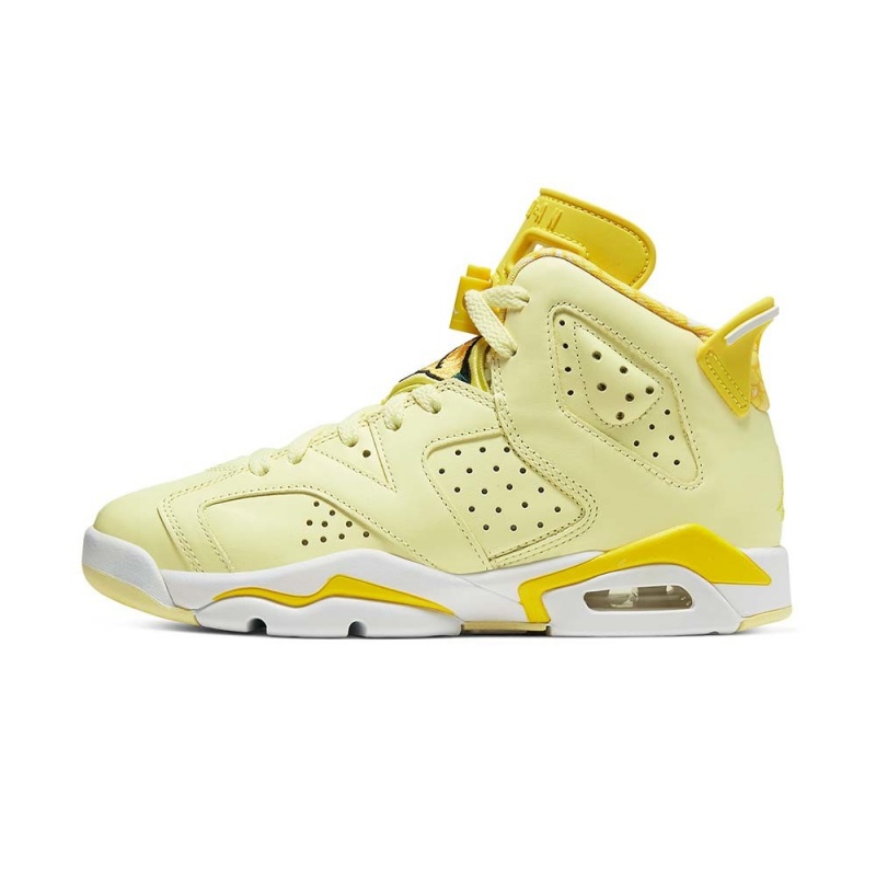Nike Jordan Air Jordan 6 GS “Floral” 543390-800 Citron Tint/Dynamic Yellow/Black/White | 1230WTJZV