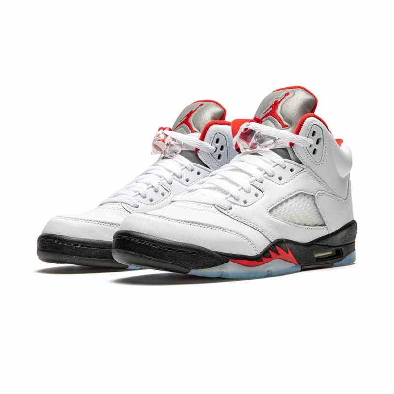 Nike Youth Air Jordan 5 Retro GS “Fire Red Silver Tongue” 440888-102 ασημι | 4937OXKZJ