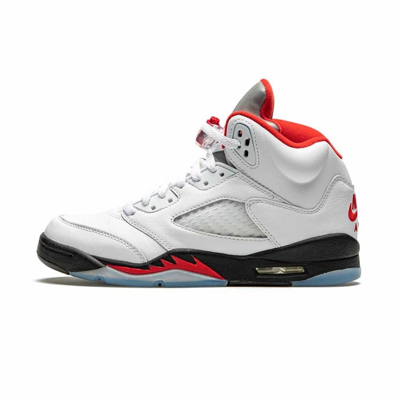 Nike Youth Air Jordan 5 Retro GS “Fire Red Silver Tongue” 440888-102 ασημι | 4937OXKZJ